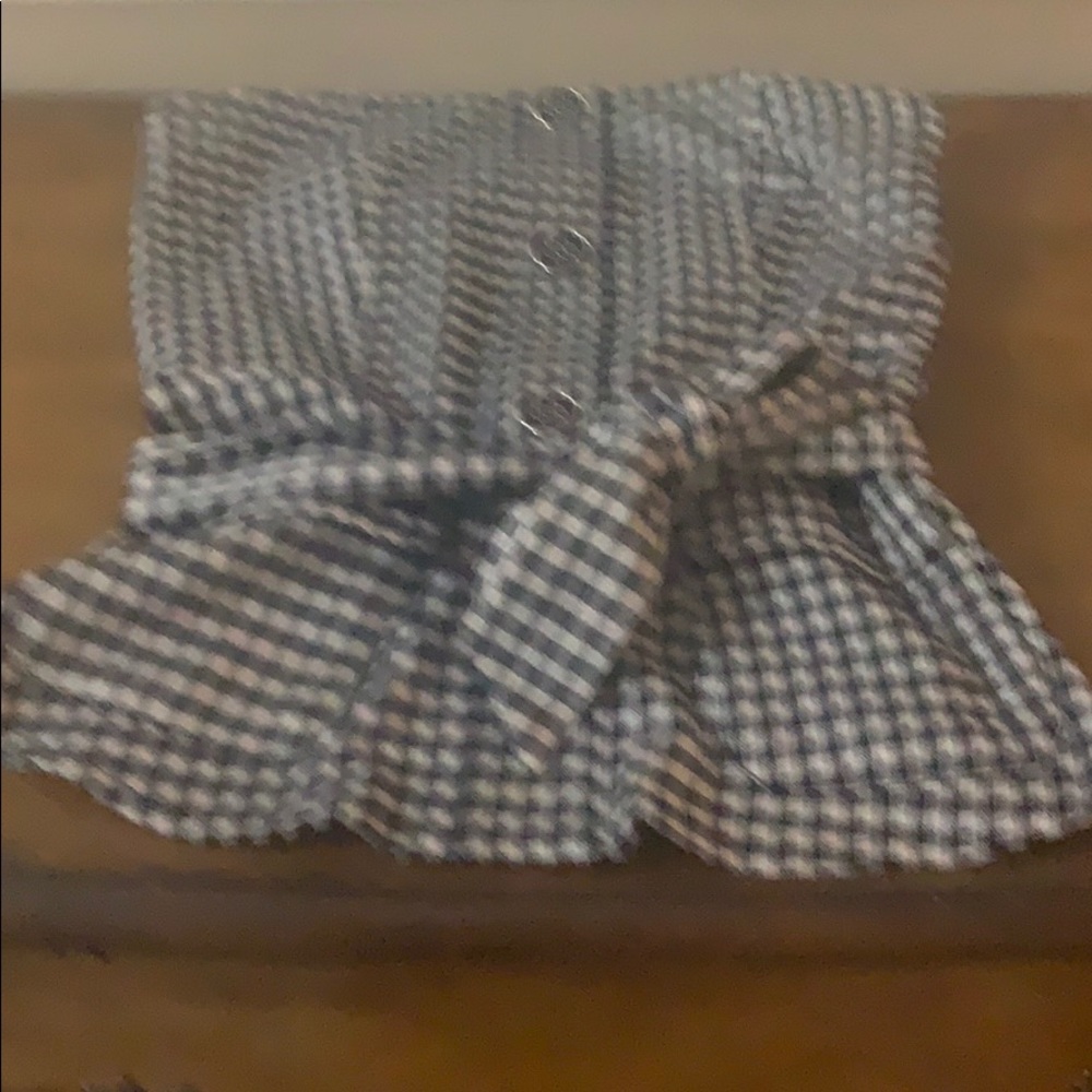 Strapless gingham check cotton shirt